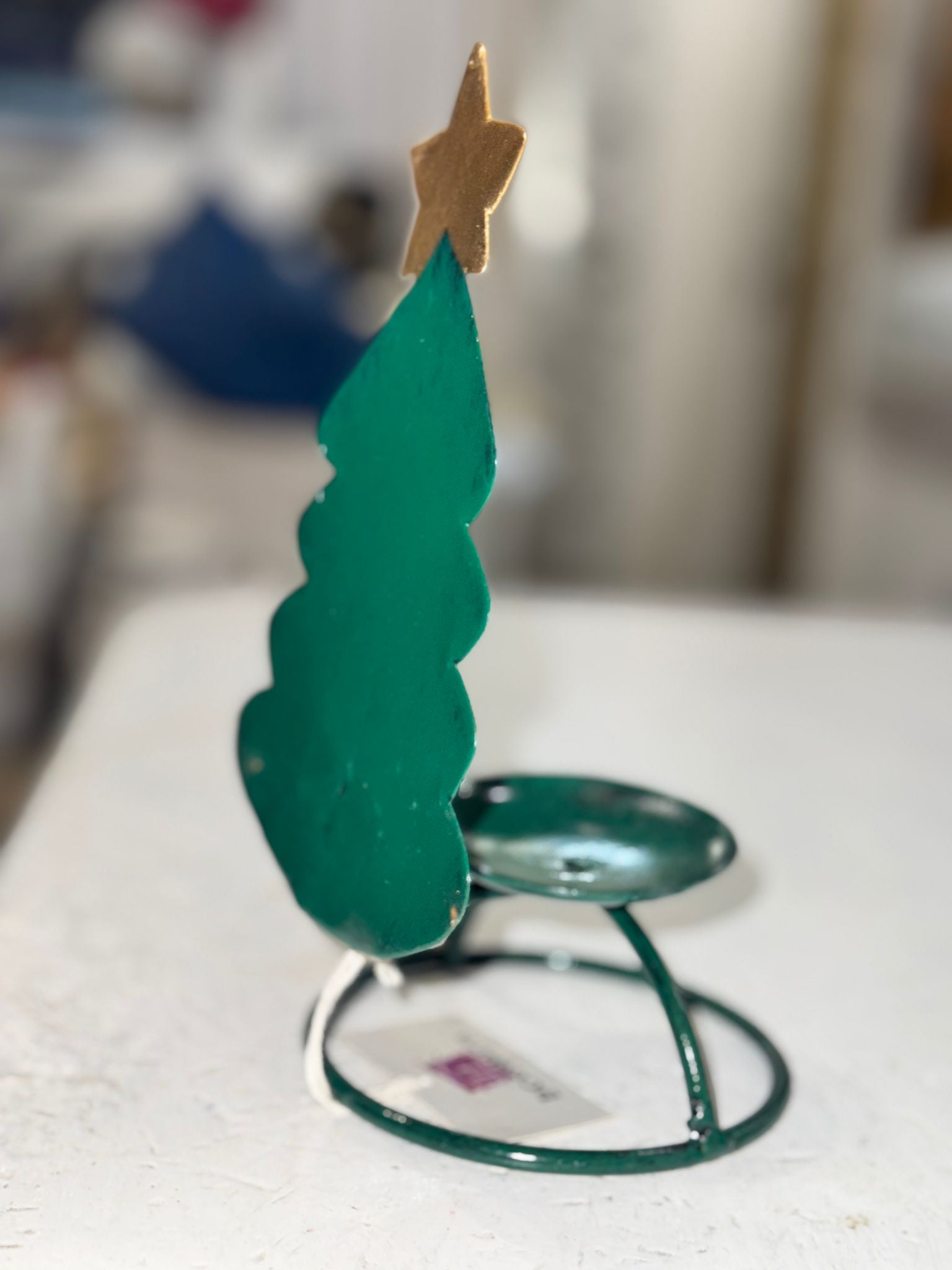 PORTA CANDELA PICC. ALBERO NATALE BASE TONDA FERRO