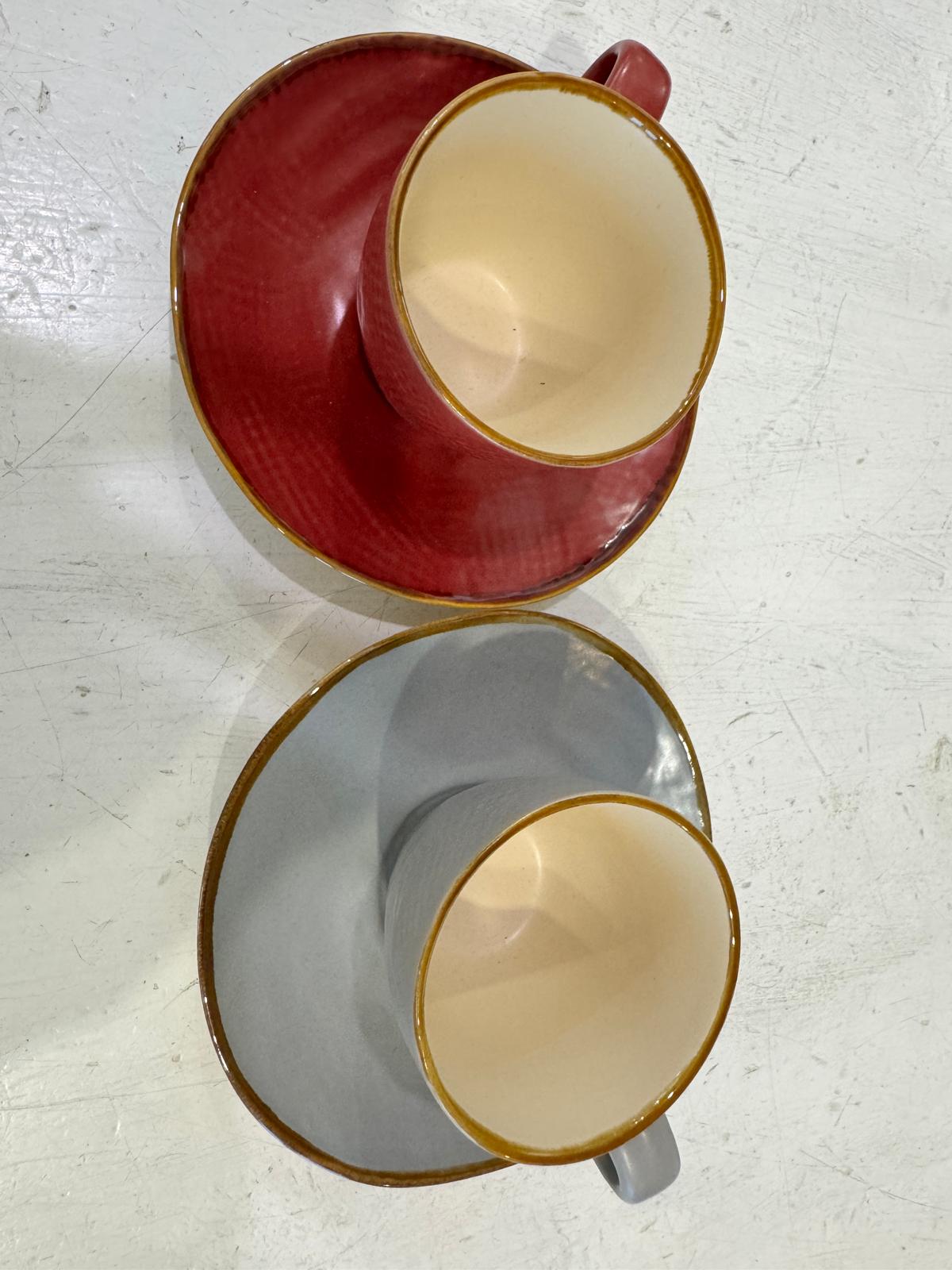 TAZZINA CAFFÈ CON PIATTINO COLORI MIX
