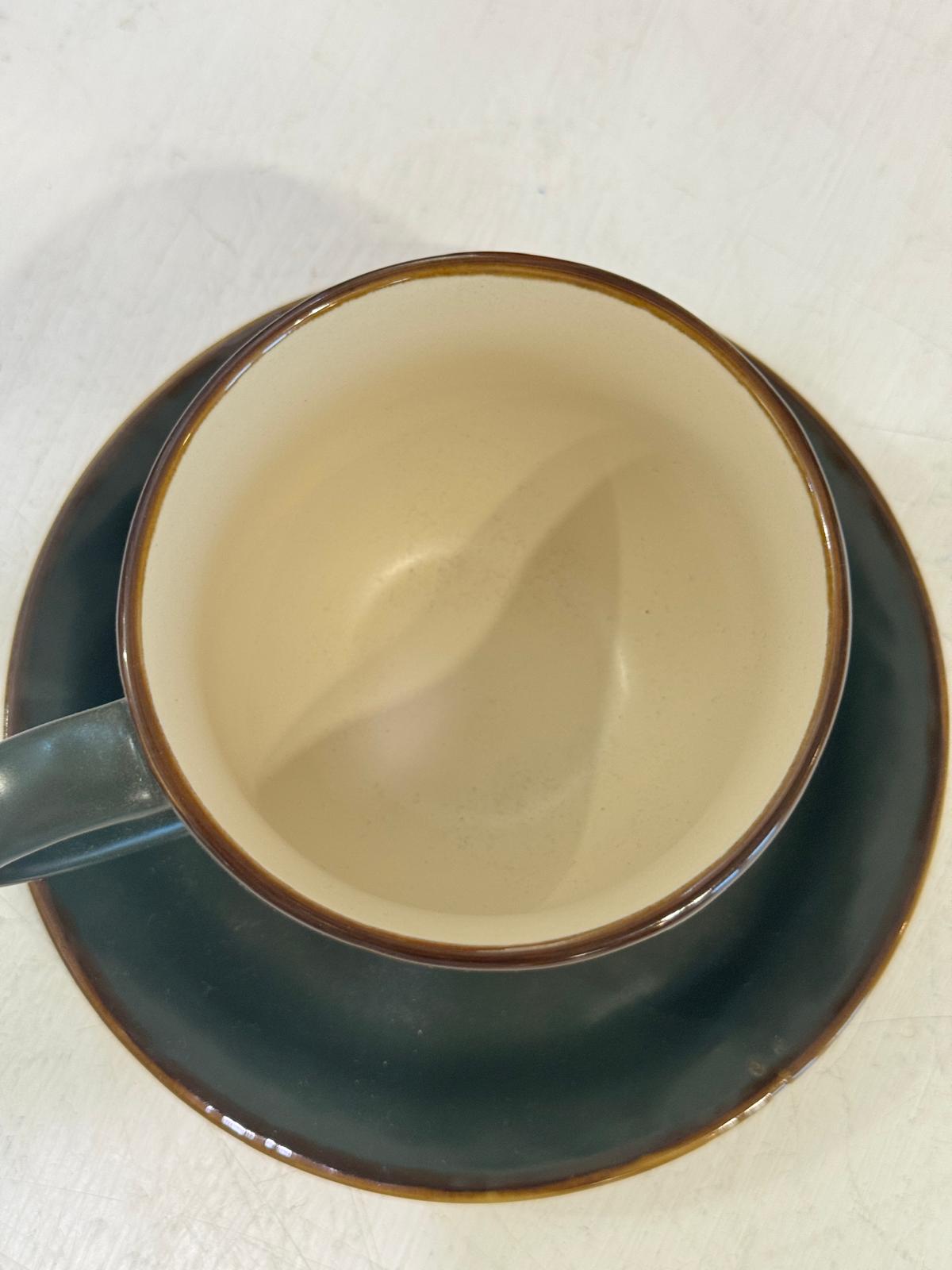 TAZZA MACCHIATO CON PIATTINO VERDE BOSCO