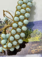 BRACCIALE FILO DORATO COTONE MIX PIETRE DURE, LEGNO, CRYSTAL