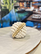 BRACCIALE FILO DORATO COTONE MIX PIETRE DURE, LEGNO, CRYSTAL