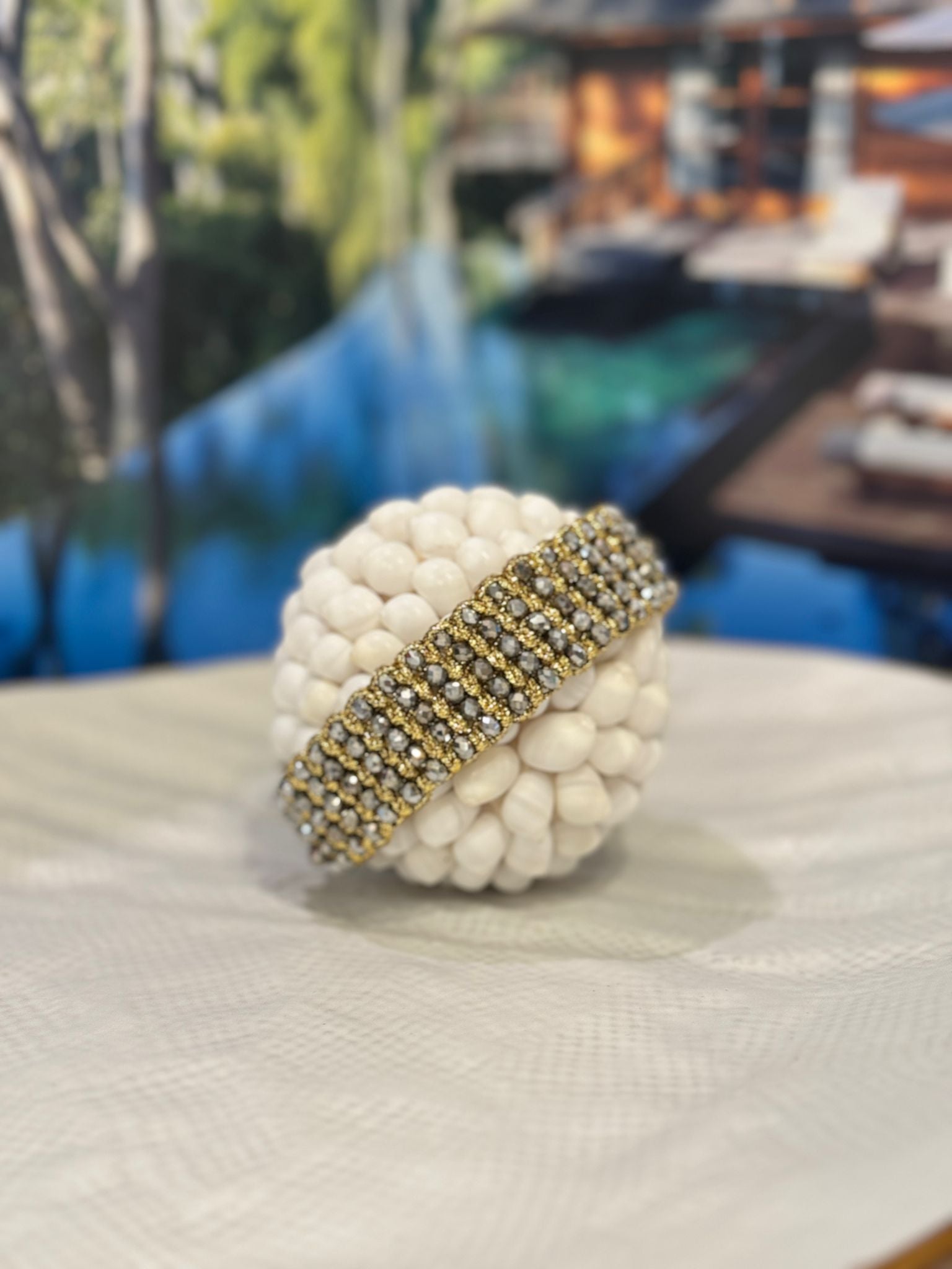 BRACCIALE FILO DORATO COTONE MIX PIETRE DURE, LEGNO, CRYSTAL