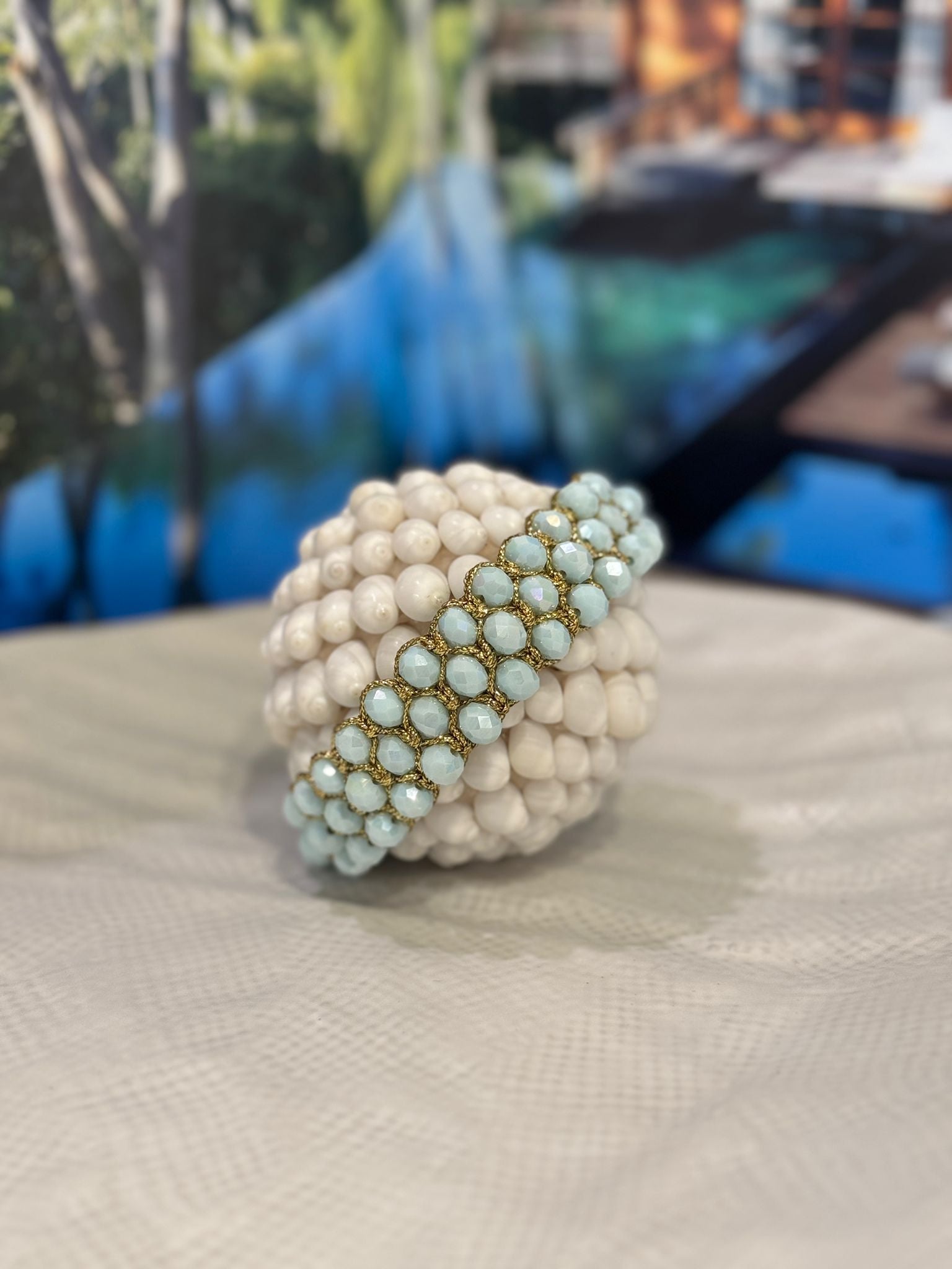 BRACCIALE FILO DORATO COTONE MIX PIETRE DURE, LEGNO, CRYSTAL