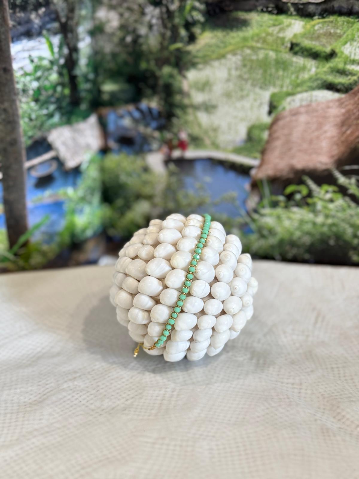 BRACCIALE FILO DORATO COTONE PIETRE DURE