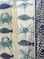 Tenda Voile Cotone Marina Fish Crab Star Tiffany e Blu | Tenda Mare 150x300 cm