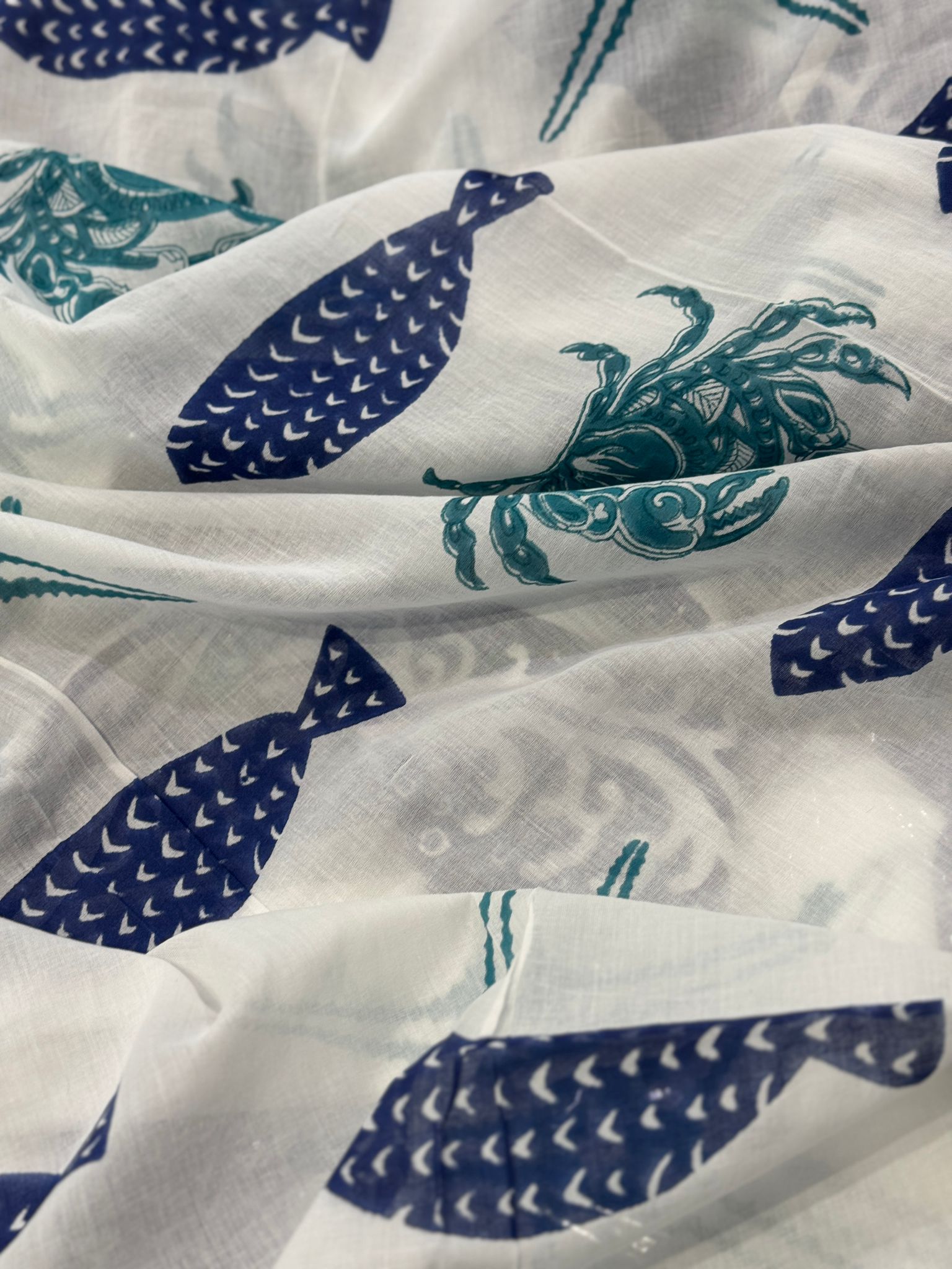 TENDA BIANCA FISH CRAB STAR TIFFANY E BLU