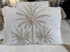 CUSCINO BIANCO TRE PALME STILIZZATE GOLD