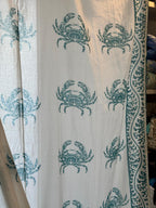 Tenda Voile Cotone Granchi Crab Tiffany Green | Tenda Marina 150x300 cm
