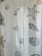 Tenda Voile Cotone Conchiglie Blu | Tenda Marina 150x300 cm
