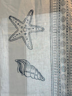 Tenda Voile Cotone Conchiglie Blu | Tenda Marina 150x300 cm