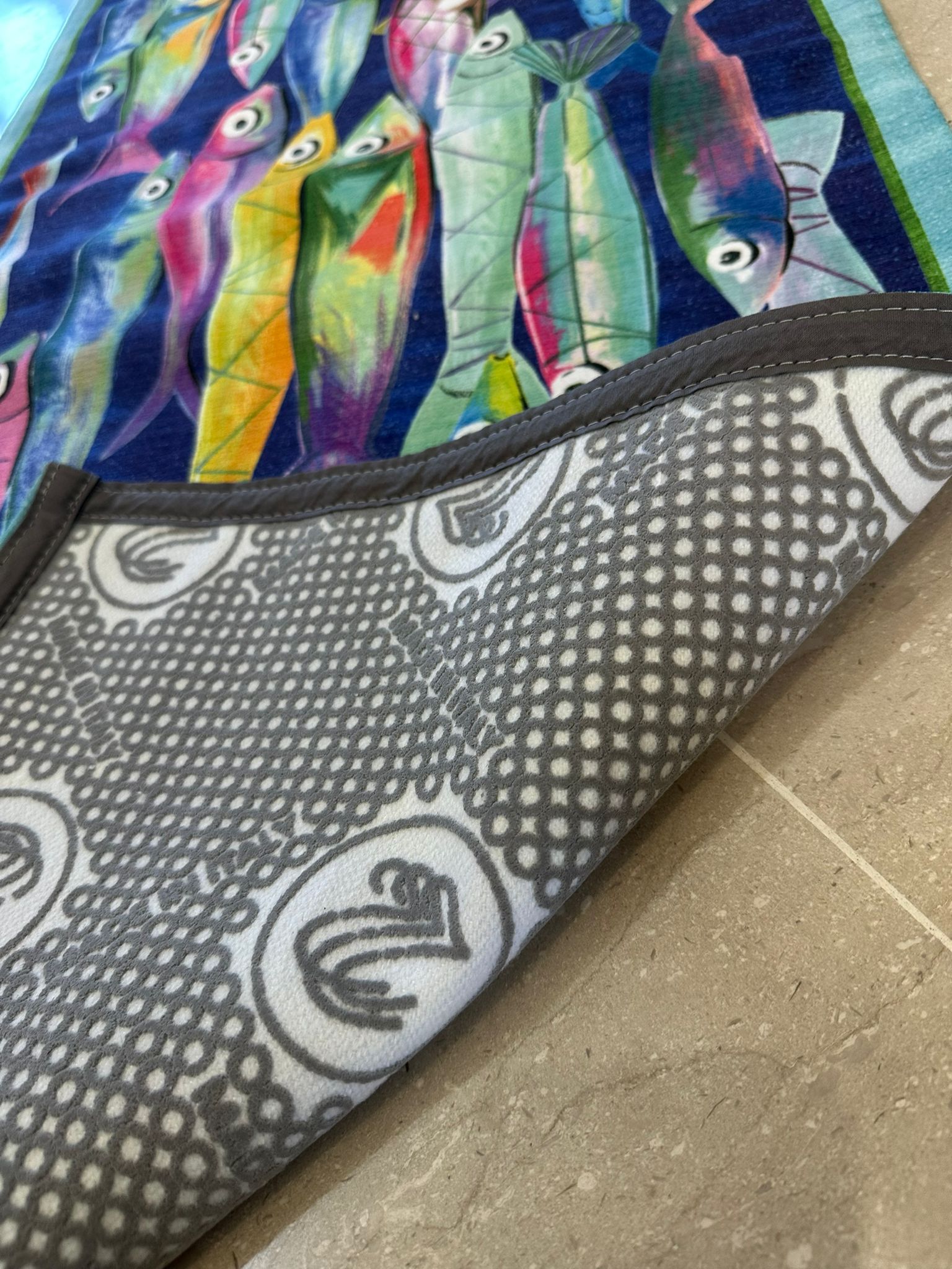 TAPPETO POISSON BLEU STAMPATO