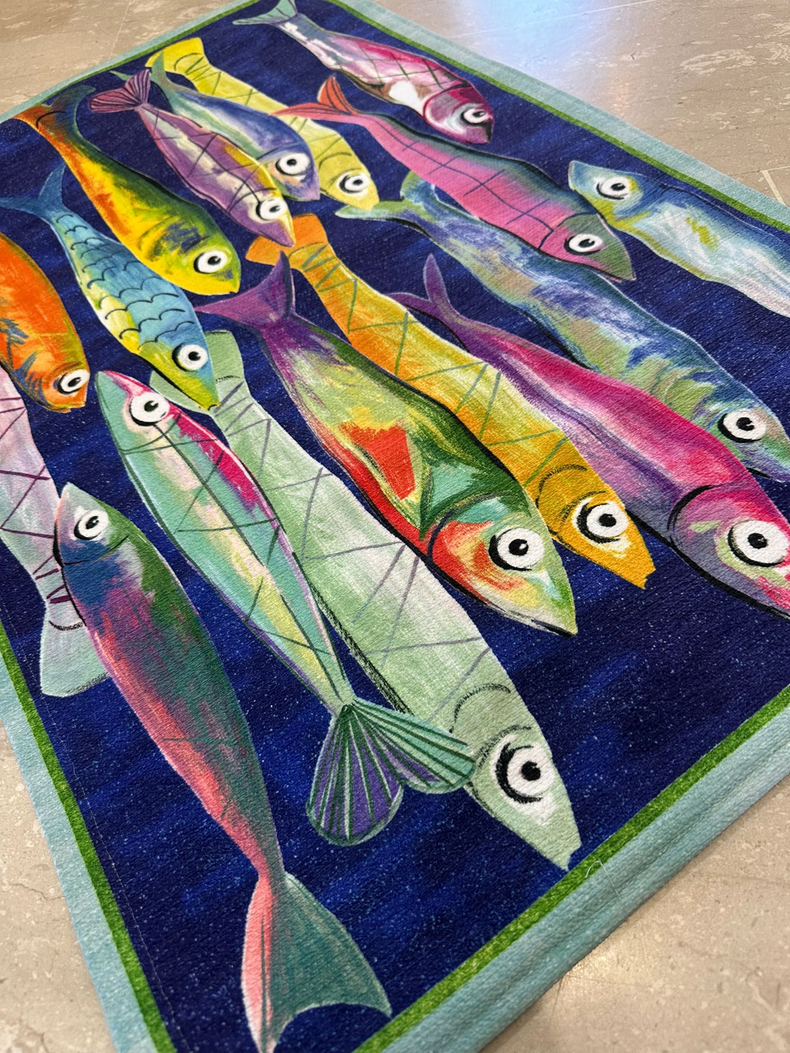 TAPPETO POISSON BLEU STAMPATO