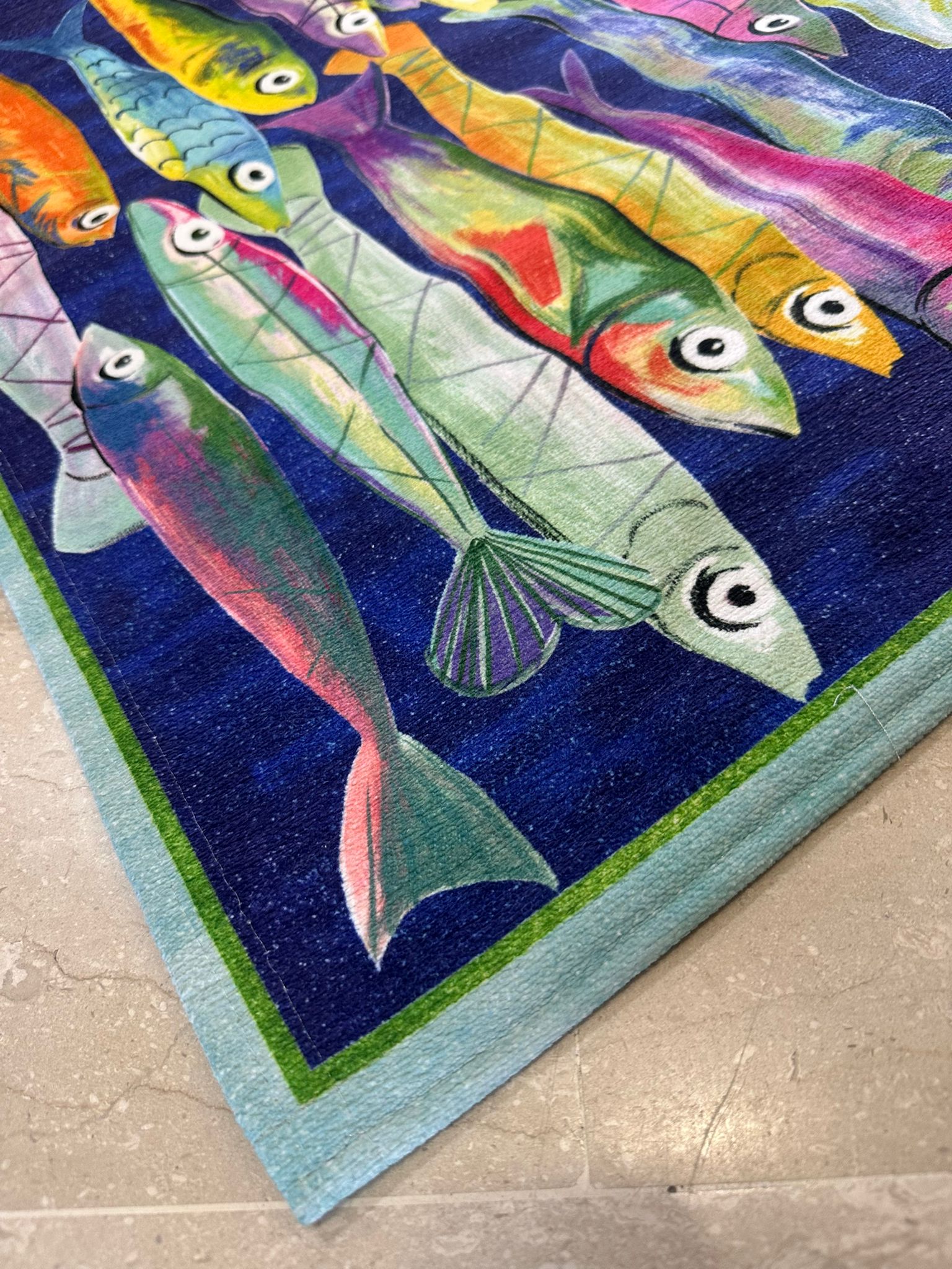 TAPPETO POISSON BLEU STAMPATO