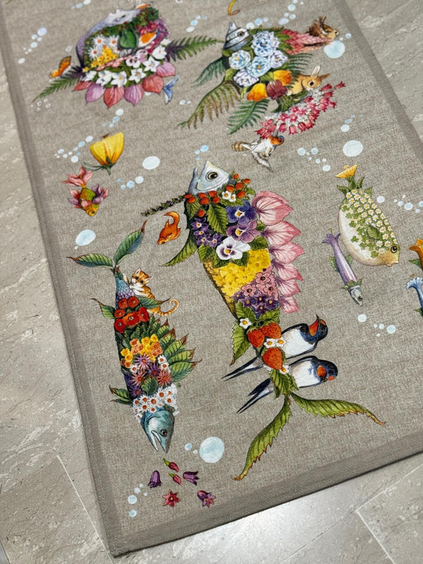 Tappeto Antiscivolo Stampato Pesciflora – Made in Italy | 3 Misure