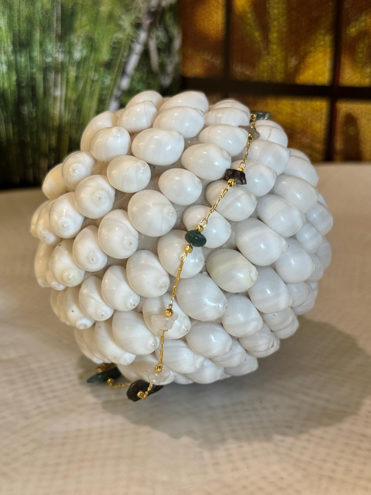 BRACCIALE MIX AMETISTA, PIETRA DELLA LUNA, PERLA DI FIUME E PIETRE DURE