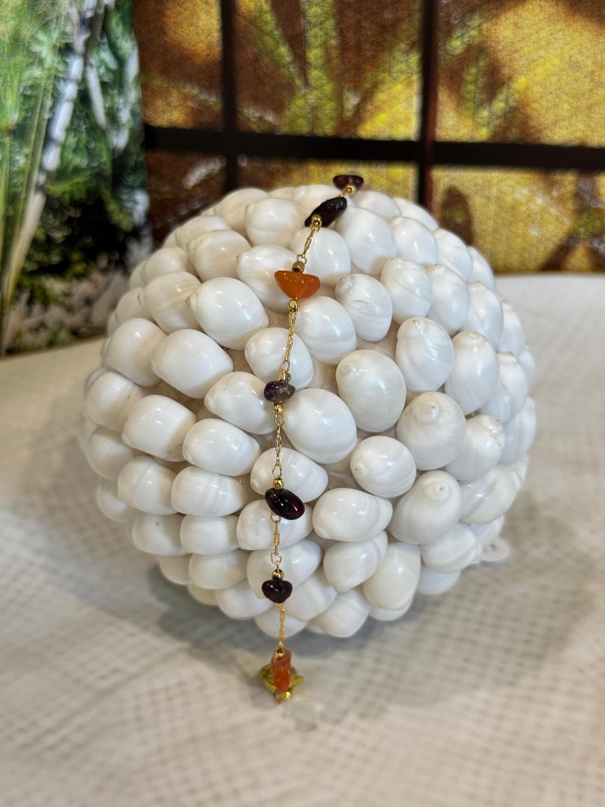 BRACCIALE MIX AMETISTA, PIETRA DELLA LUNA, PERLA DI FIUME E PIETRE DURE