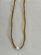 COLLANA MIX PIETRE DURE, PERLE, CRYSTAL E CONCHIGLIE