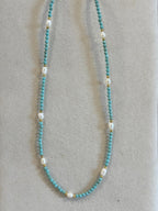 COLLANA MIX PIETRE DURE, PERLE, CRYSTAL E CONCHIGLIE