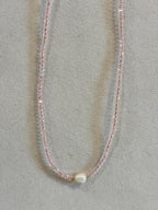 COLLANA MIX PIETRE DURE, PERLE, CRYSTAL E CONCHIGLIE