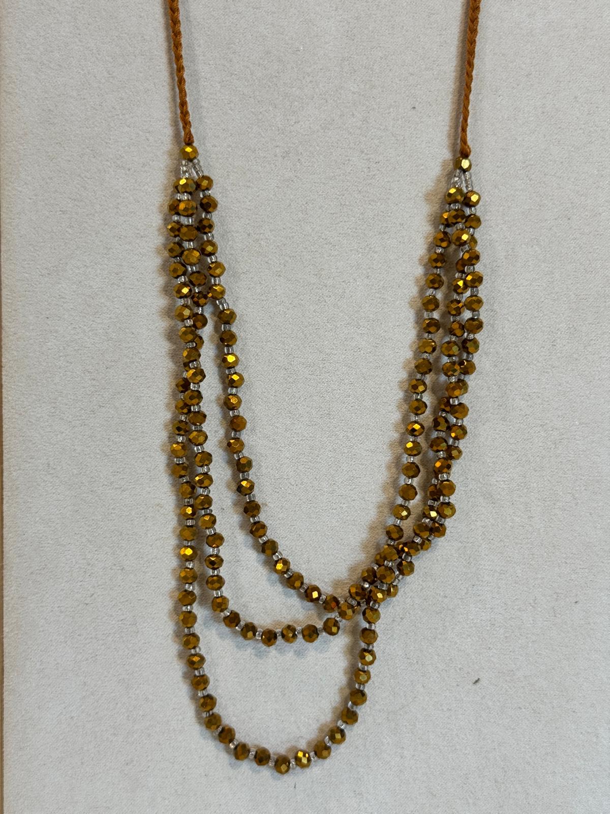 COLLANA MIX PIETRE DURE, PERLE, CRYSTAL E CONCHIGLIE