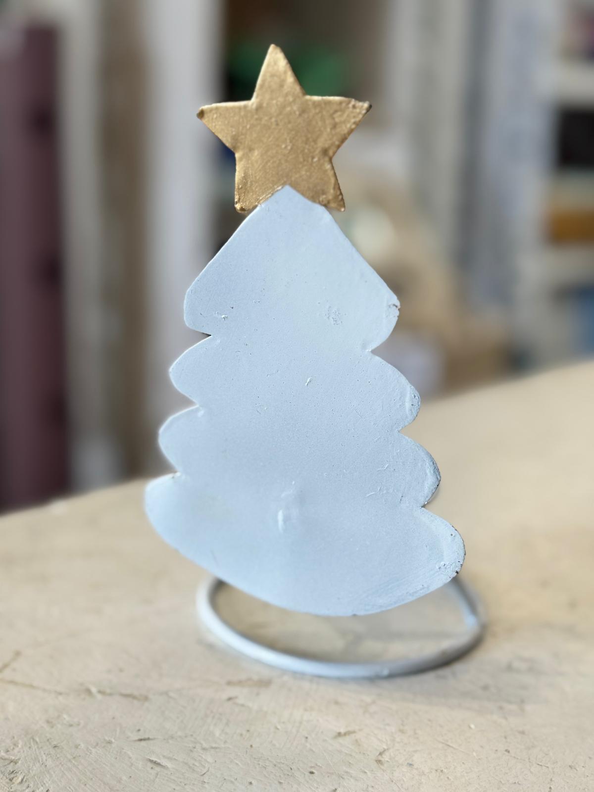 PORTA CANDELA PICC. ALBERO NATALE BASE TONDA FERRO