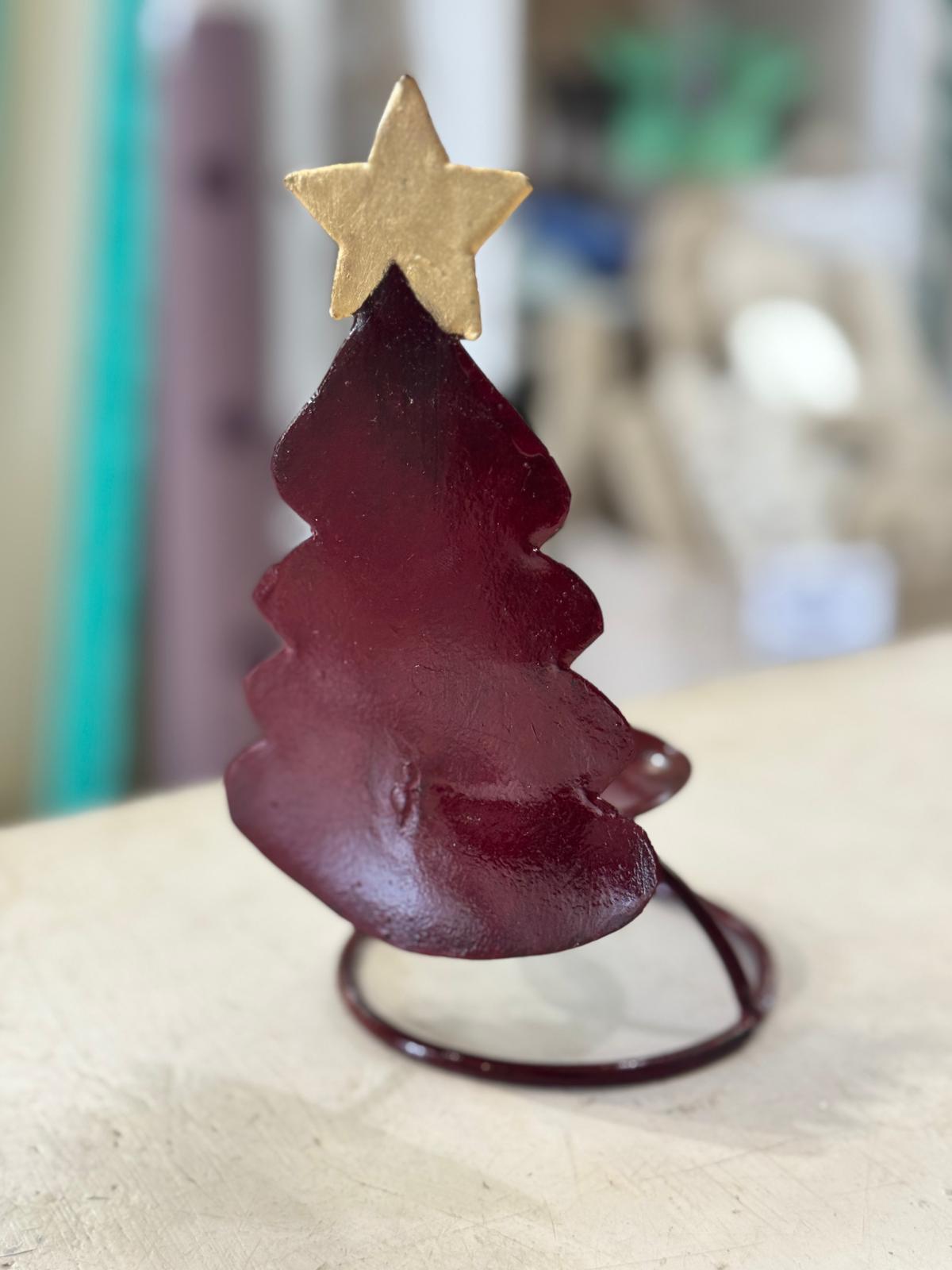 PORTA CANDELA PICC. ALBERO NATALE BASE TONDA FERRO