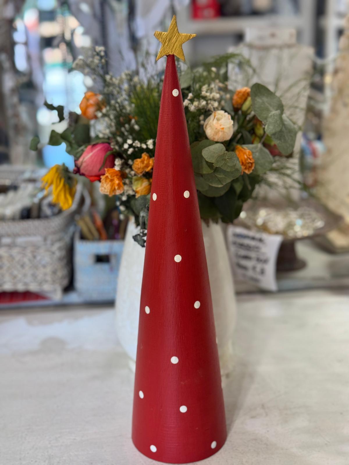 ALBERO NATALE ROSSO POIS BIANCO