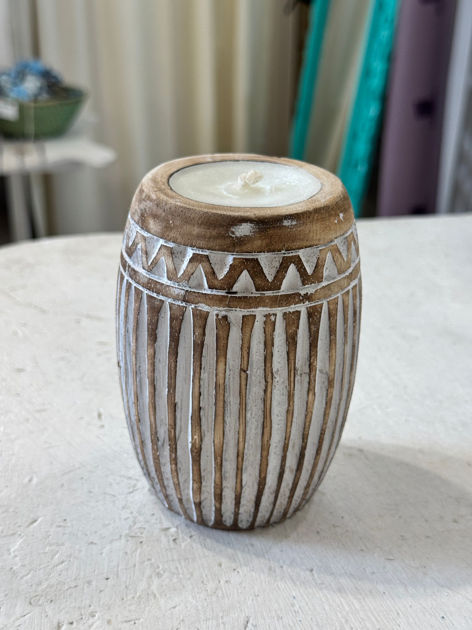 CANDELA LEGNO INTAGLIATO