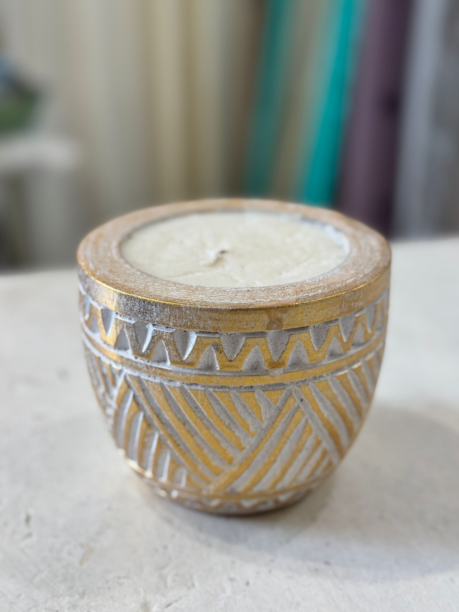 CANDELA LEGNO INTAGLIATO