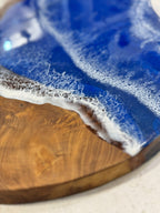 PIATTO TONDO TEAK E RESINA EPOSSIDICA