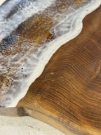 PIATTO TONDO TEAK E RESINA EPOSSIDICA