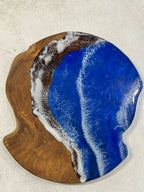 PIATTO TONDO TEAK E RESINA EPOSSIDICA