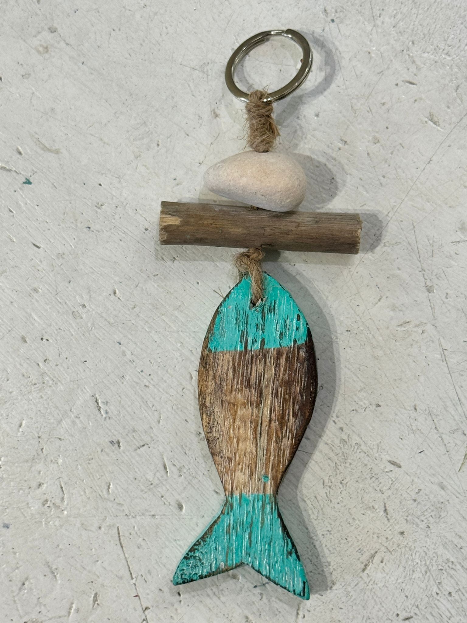 PORTACHIAVI LEGNO CON PIETRA