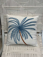 CUSCINO BIANCO PALMA BLU AVIO