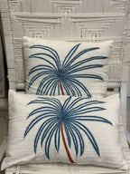 CUSCINO BIANCO PALMA BLU AVIO