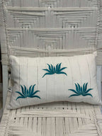 CUSCINO BIANCO FIORI DI LOTO VERDE TIFFANY