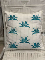 CUSCINO BIANCO FIORI DI LOTO VERDE TIFFANY