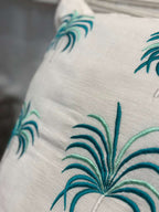CUSCINO BIANCO FIORI DI LOTO VERDE TIFFANY