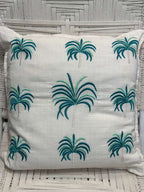 CUSCINO BIANCO FIORI DI LOTO VERDE TIFFANY