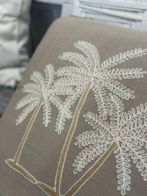 CUSCINO LIGHT BROWN TRE PALME BIANCHE