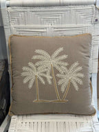 CUSCINO LIGHT BROWN TRE PALME BIANCHE