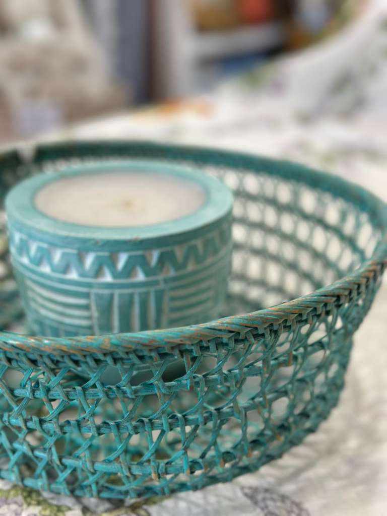 CESTINO TONDO TRAFORATO RATTAN