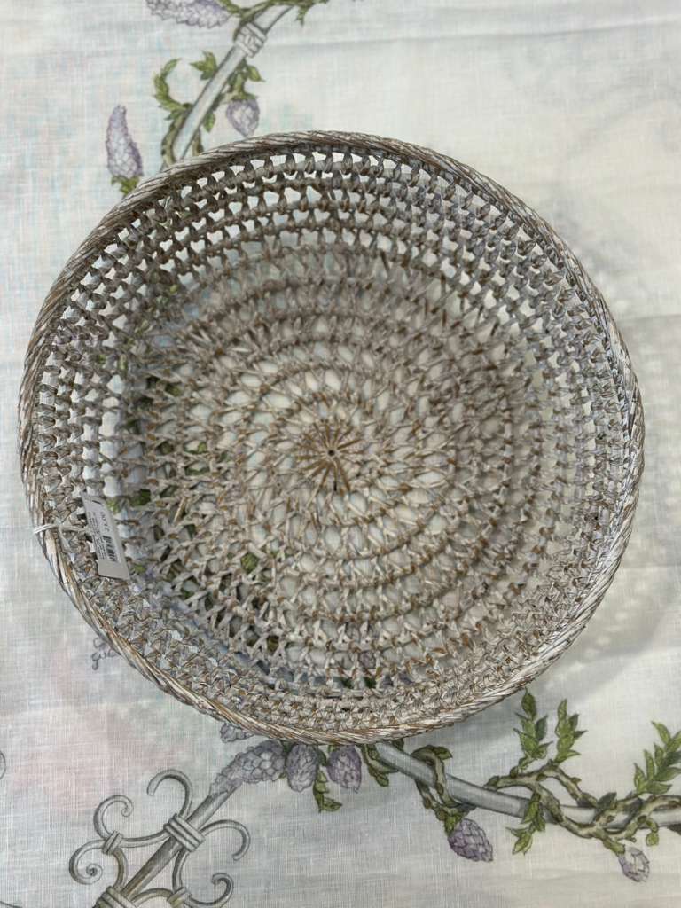 CESTINO TONDO TRAFORATO RATTAN