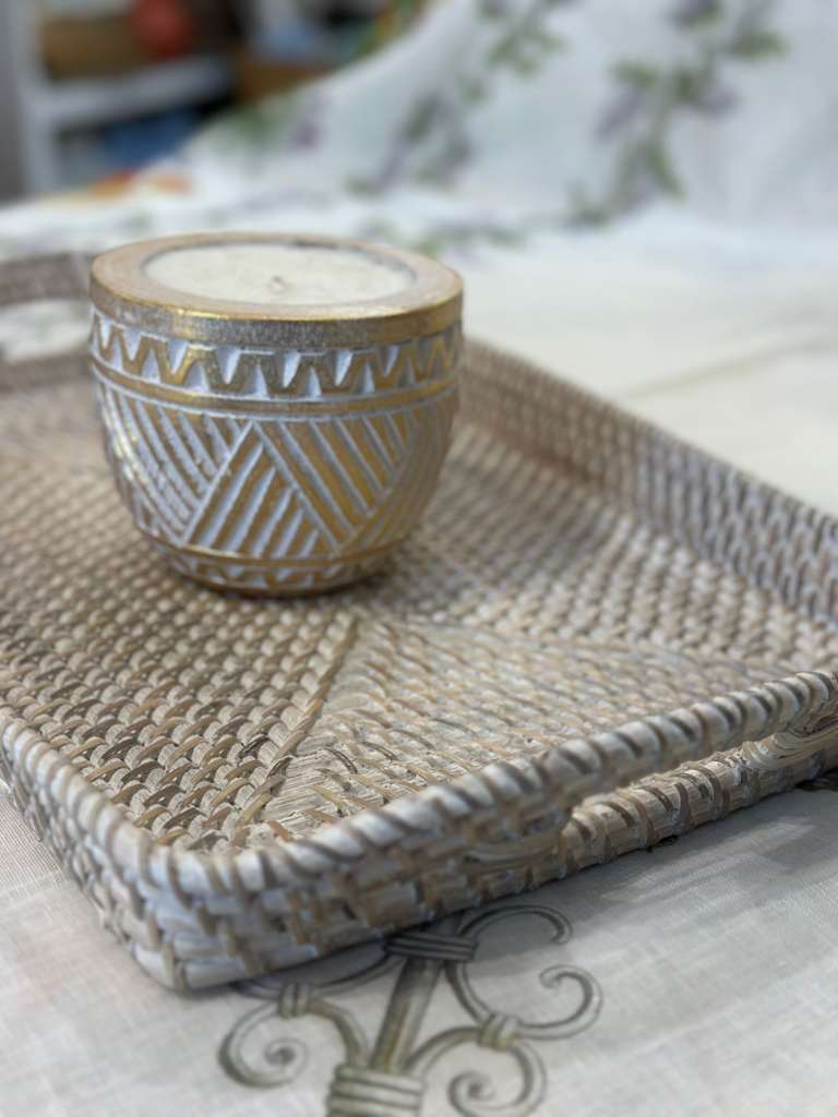 VASSOIO RETTANGOLARE RATTAN