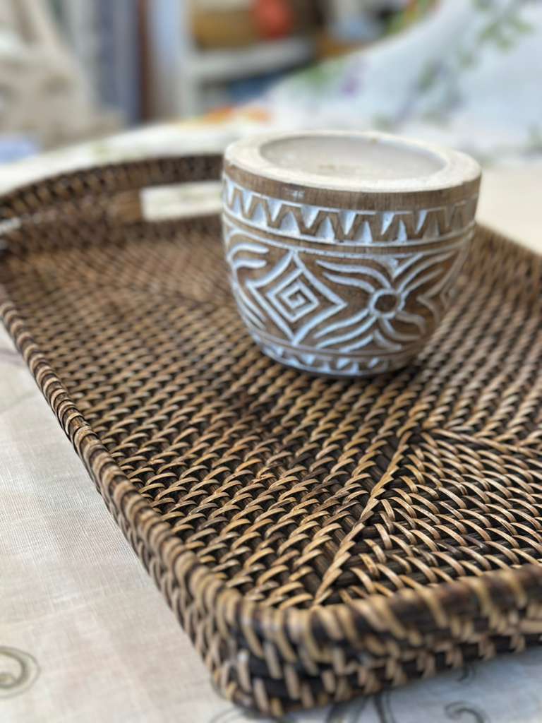 VASSOIO RETTANGOLARE RATTAN