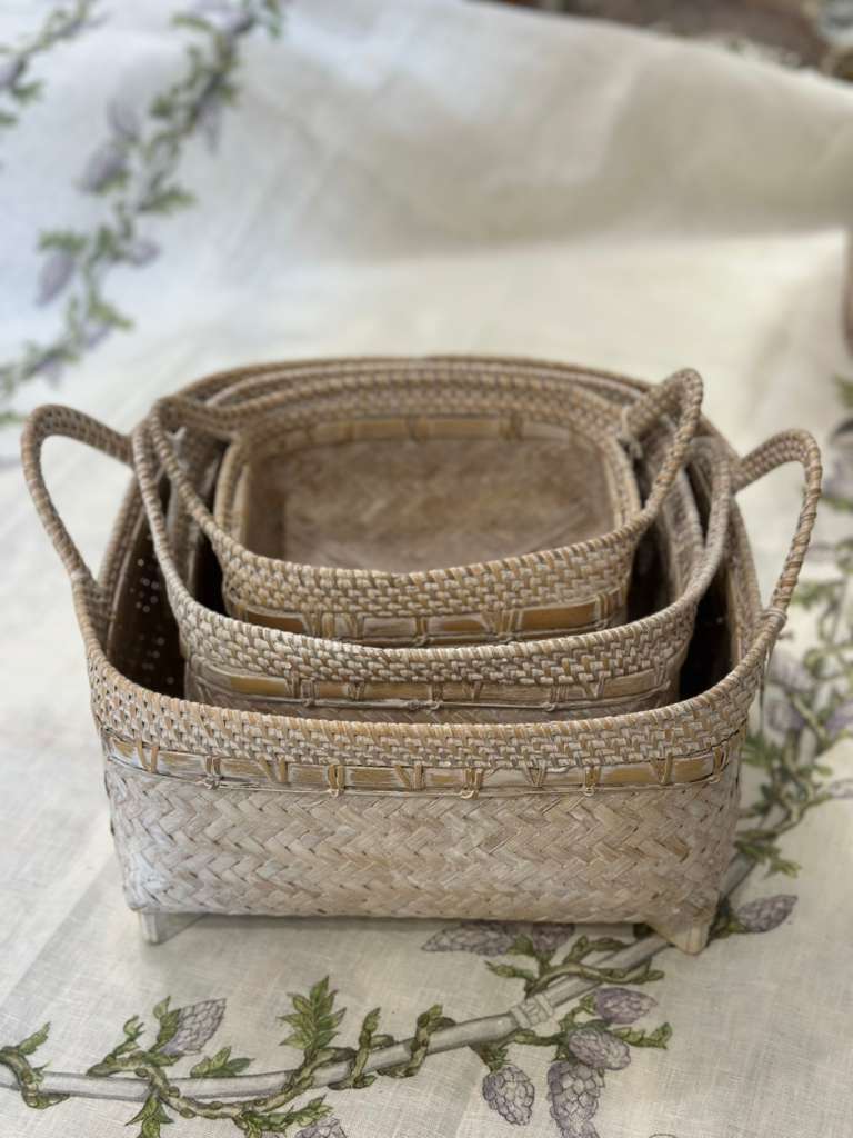 CESTINO QUADRATO RATTAN E BAMBOO