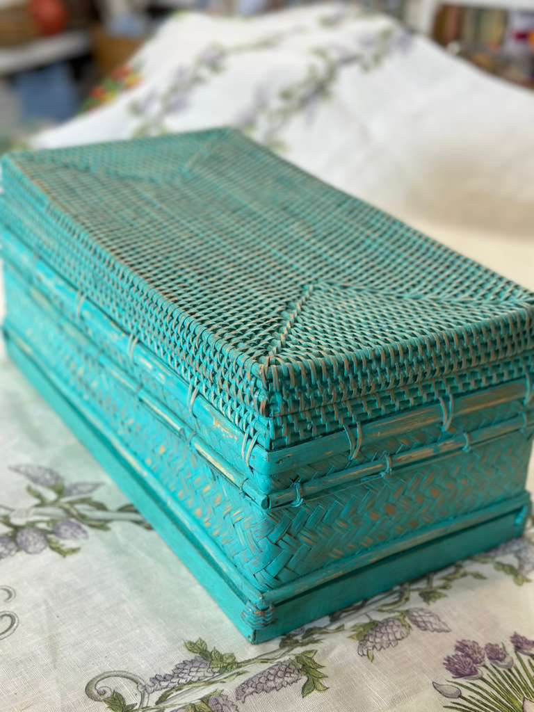 SCATOLA RETTANGOLARE RATTAN E BAMBOO