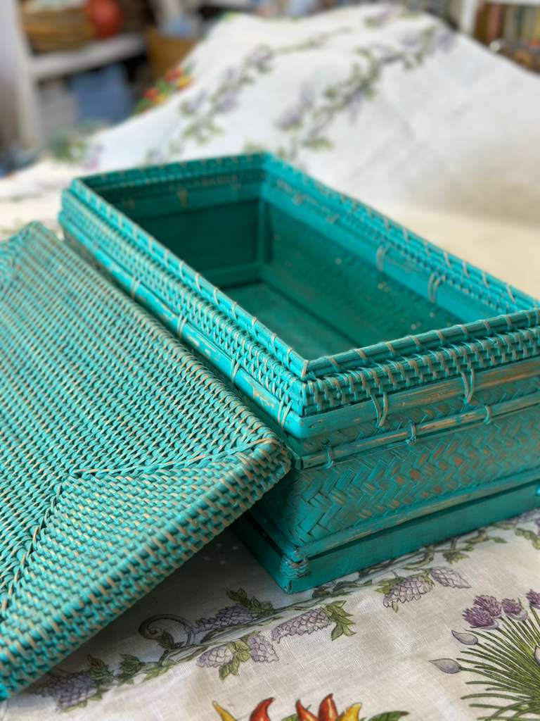 SCATOLA RETTANGOLARE RATTAN E BAMBOO