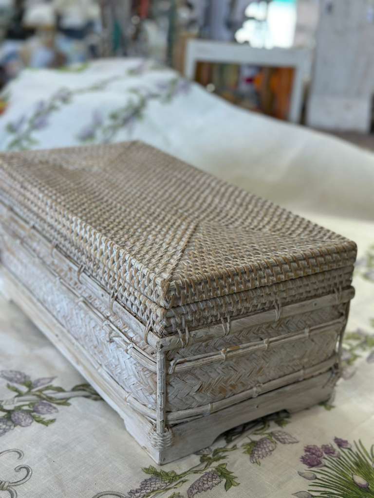 SCATOLA RETTANGOLARE RATTAN E BAMBOO