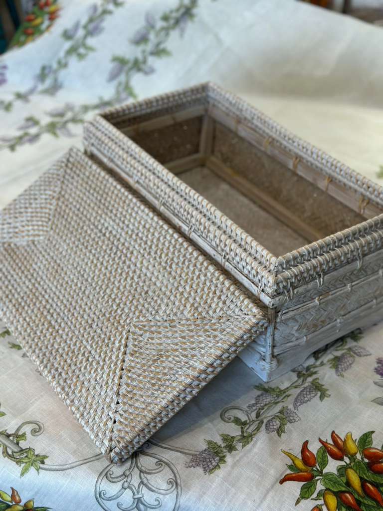 SCATOLA RETTANGOLARE RATTAN E BAMBOO